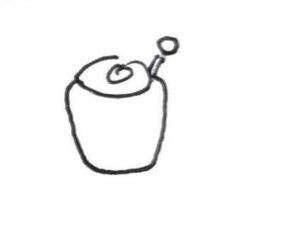 A small container with a lid and spoon.